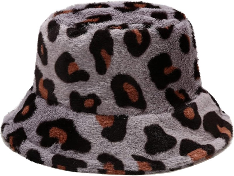 Dirholl Women's Winter Faux Fur Fuzzy Warm Bucket Hat - Image 1